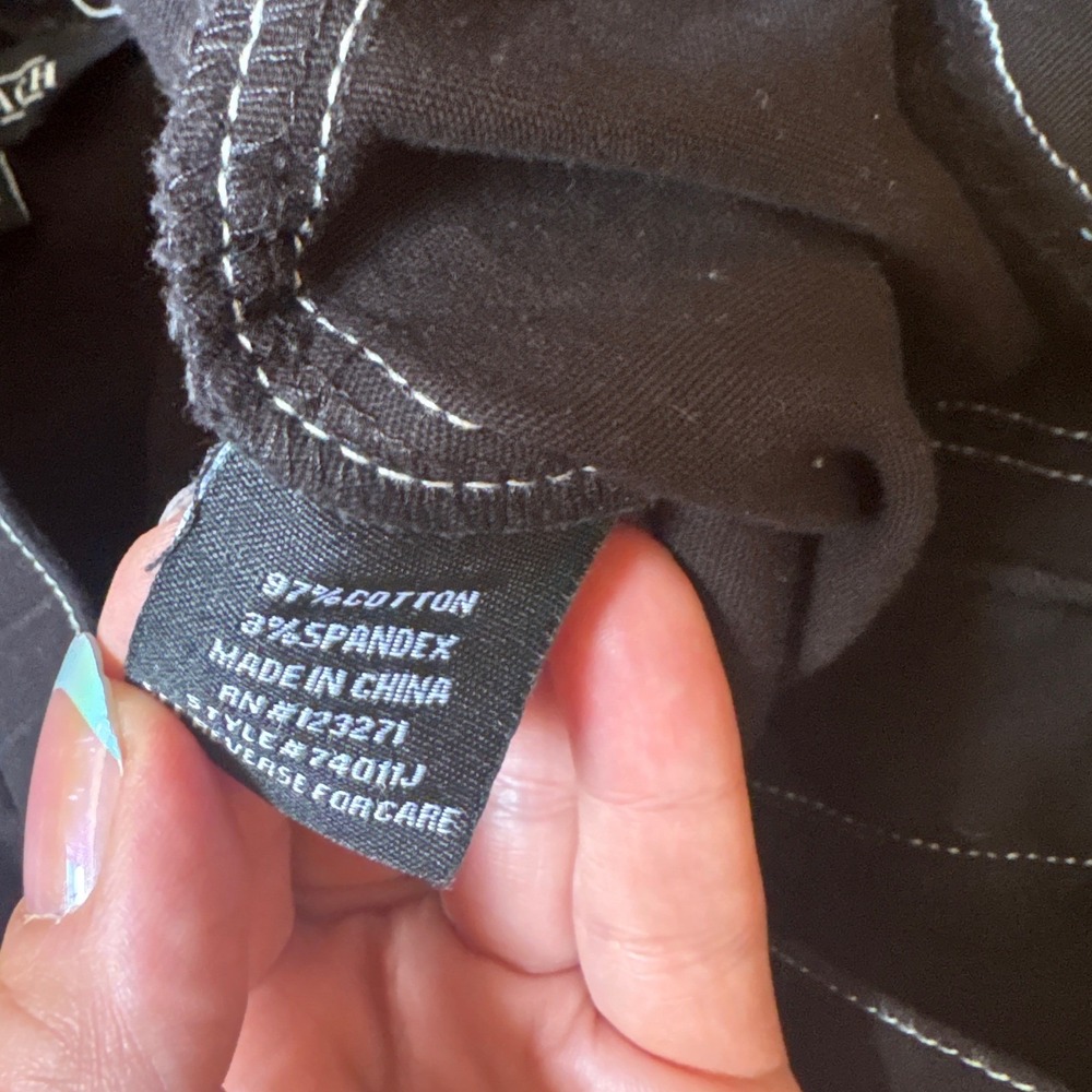 Honey Peach Cargo Joggers Women Black Contrast Stitch Utility Pants SIZE‎ M - Picture 7 of 7